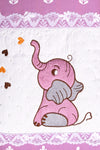Embroidery Purple Elephant Sleeping Bag & Carry Nest, Cotton Baby Bedding for New Born & Infant