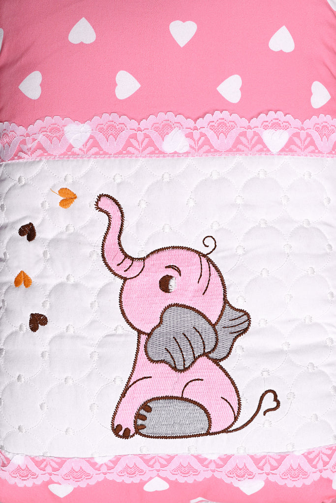 Embroidery Pink Elephant Sleeping Bag & Carry Nest, Cotton Baby Bedding for New Born & Infant
