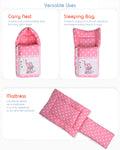 Embroidery Pink Elephant Sleeping Bag & Carry Nest, Cotton Baby Bedding for New Born & Infant