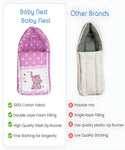 Embroidery Purple Elephant Sleeping Bag & Carry Nest, Cotton Baby Bedding for New Born & Infant