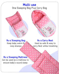 Embroidery Pink Elephant Sleeping Bag & Carry Nest, Cotton Baby Bedding for New Born & Infant