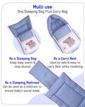 Embroidery Blue Dot Elephant Sleeping Bag & Carry Nest, Cotton Baby Bedding for New Born & Infant (Copy)