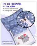 Embroidery Blue Dot Elephant Sleeping Bag & Carry Nest, Cotton Baby Bedding for New Born & Infant (Copy)