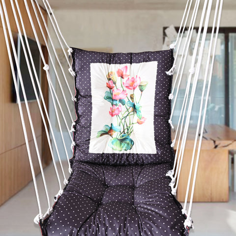 Flower Printed Cotton Garden Hammock Swing For Adult & Kids Hammock Hanging Jhula Indoor & Outdoor For Home | Hanging Chair For Balcony, With 150 Kgs Weight Capacity