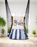 Cycle Printed Cotton Garden Hammock Swing For Adult & Kids Hammock Hanging Jhula Indoor & Outdoor For Home | Hanging Chair For Balcony, With 150 Kgs Weight Capacity