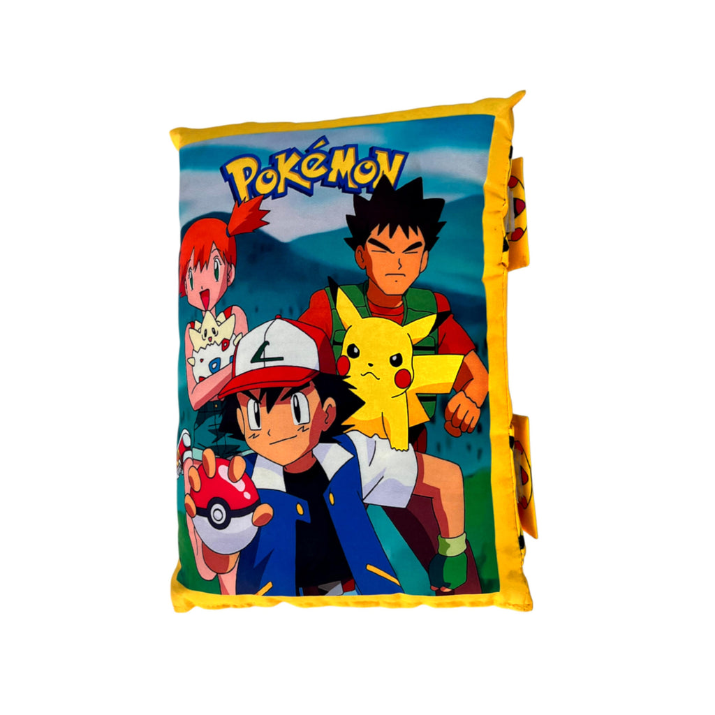 Pokemon Printed Velvet Learning Baby Pillow, Cushion, Toys, Soft Toys, Toddler Pillow, Kids Pillow for Baby Boy, Baby Girl Color