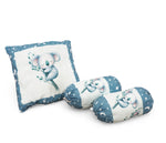 Sky Blue Baby Bedding Set with Cute Design, Cotton Sleeping Bag with Mattress and Pillow Portable Bassinet for Baby Carrying &Sleeping, 0-24 Months