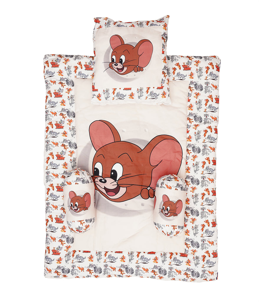 Red Jerry Baby Bedding Set with Cute Design, Cotton Sleeping Bag with Mattress and Pillow Portable Bassinet for Baby Carrying &Sleeping, 0-24 Months