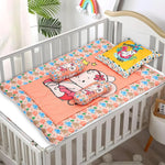 Baby Bedding Set with Cute Design, Cotton Sleeping Bag with Mattress and Pillow Portable Bassinet for Baby Carrying &Sleeping, 0-24 Months
