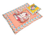 Baby Bedding Set with Cute Design, Cotton Sleeping Bag with Mattress and Pillow Portable Bassinet for Baby Carrying &Sleeping, 0-24 Months