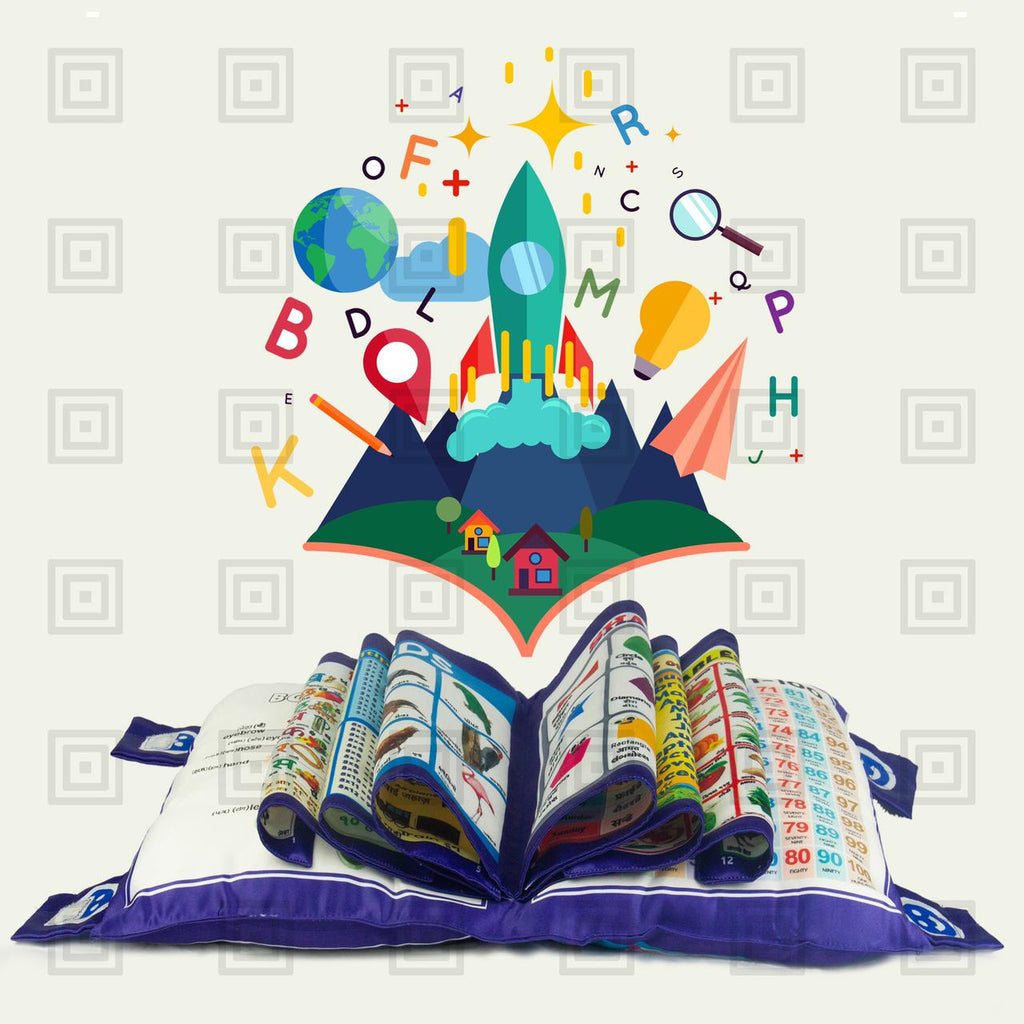 New Printed Velvet Learning Baby Pillow, Cushion, Toys, Soft Toys, Toddler Pillow, Kids Pillow for Baby Boy, Baby Girl Colour