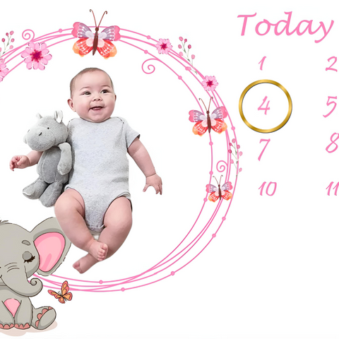 Monthly Milestone Blanket | 1 to 12 Months | Best for Newborn Boy & Girl, Multicolor, Cotton, Skin Friendly