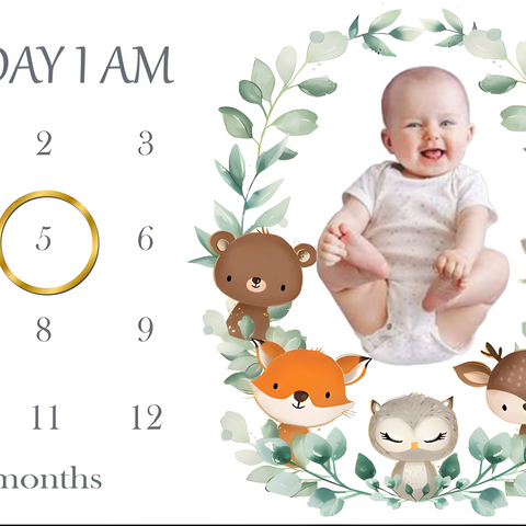 Monthly Milestone Blanket | 1 to 12 Months | Best for Newborn Boy & Girl, Multicolor, Cotton, Skin Friendly