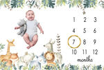 Monthly Milestone Blanket | 1 to 12 Months | Best for Newborn Boy & Girl, Multicolor, Cotton, Skin Friendly