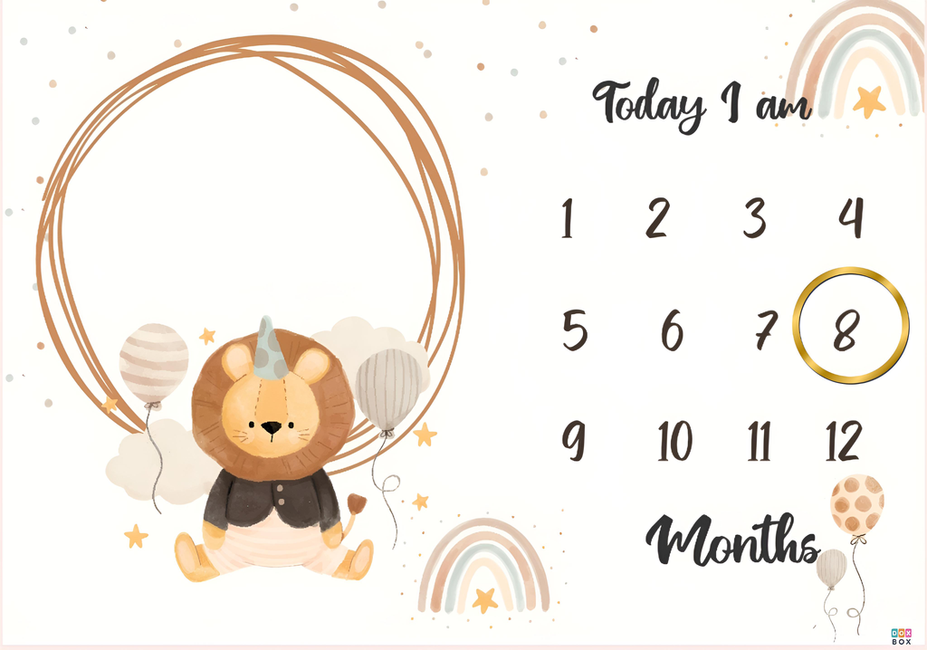 Monthly Milestone Blanket | 1 to 12 Months | Best for Newborn Boy & Girl, Multicolor, Cotton, Skin Friendly