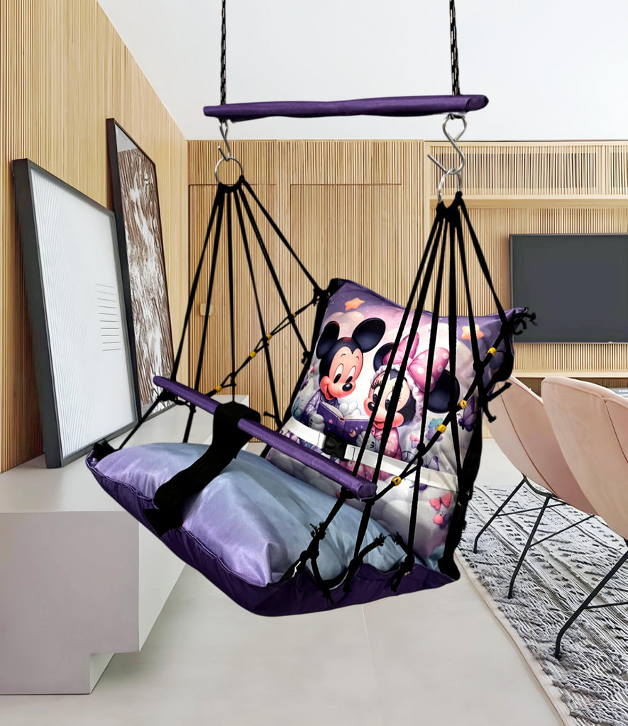 Blue Micky Swing for Kids Cotton Baby Children Folding and Washable 1 to 5 Years New Born Baby Gift