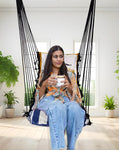 Cycle Printed Cotton Garden Hammock Swing For Adult & Kids Hammock Hanging Jhula Indoor & Outdoor For Home | Hanging Chair For Balcony, With 150 Kgs Weight Capacity