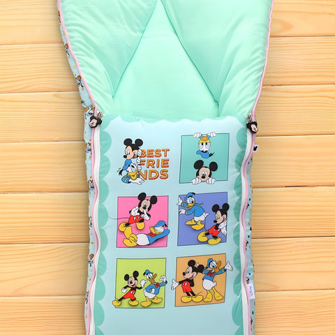 Micky's Friends Printed 3 in 1 Baby Bed, Sleeping Bag & Carry Nest, Cotton Baby Bedding for New Born & Infant, Portable Bassinet, for Baby Carrying & Unisex Baby Sleeping Bed, 0 to 12M