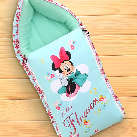 Little Flower Printed 3 in 1 Baby Bed, Sleeping Bag & Carry Nest, Cotton Baby Bedding for New Born & Infant, Portable Bassinet, for Baby Carrying & Unisex Baby Sleeping Bed, 0 to 12M