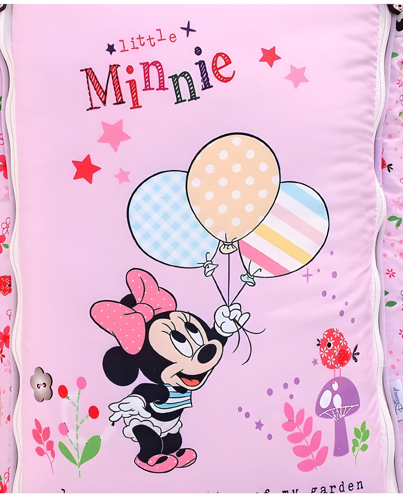 Little Minnie Printed 3 in 1 Baby Bed, Sleeping Bag & Carry Nest, Cotton Baby Bedding for New Born & Infant, Portable Bassinet, for Baby Carrying & Unisex Baby Sleeping Bed, 0 to 12M