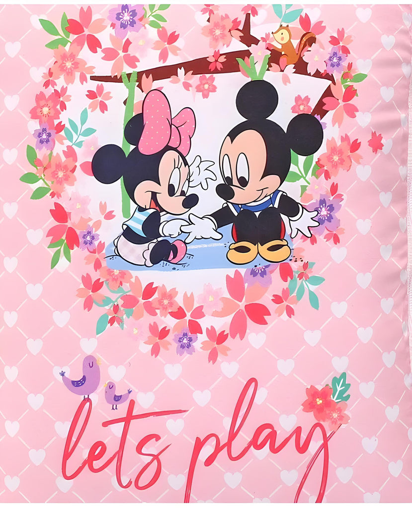 Let's Play With Minnie Printed 3 in 1 Baby Bed, Sleeping Bag & Carry Nest, Cotton Baby Bedding for New Born & Infant, Portable Bassinet, for Baby Carrying & Unisex Baby Sleeping Bed, 0 to 12M