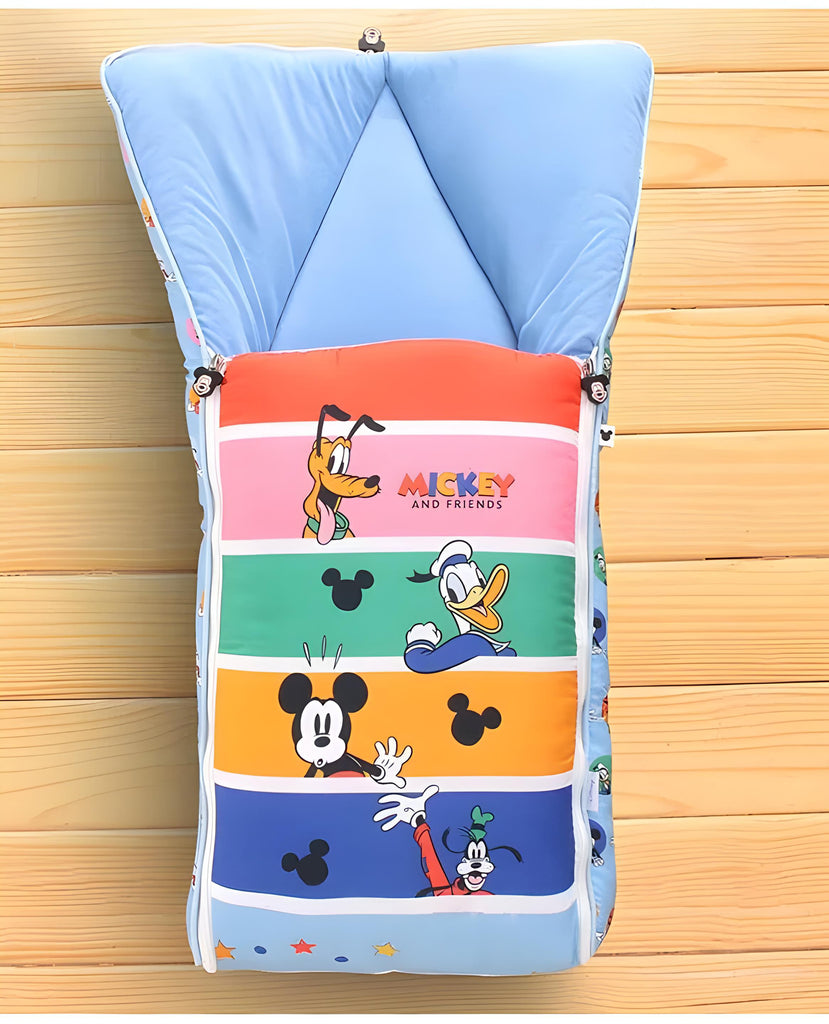 Micky Printed 3 in 1 Baby Bed, Sleeping Bag & Carry Nest, Cotton Baby Bedding for New Born & Infant, Portable Bassinet, for Baby Carrying & Unisex Baby Sleeping Bed, 0 to 12M