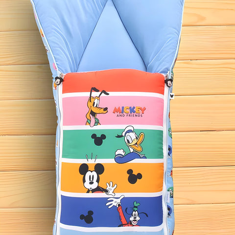 Micky Printed 3 in 1 Baby Bed, Sleeping Bag & Carry Nest, Cotton Baby Bedding for New Born & Infant, Portable Bassinet, for Baby Carrying & Unisex Baby Sleeping Bed, 0 to 12M