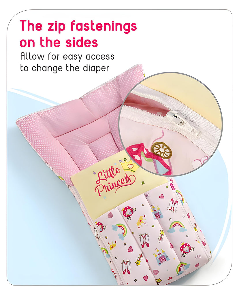 Little Princess 3 in 1 Baby Bed, Sleeping Bag & Carry Nest, Cotton Baby Bedding for New Born & Infant, Portable Bassinet, for Baby Carrying & Unisex Baby Sleeping Bed, 0 to 12M