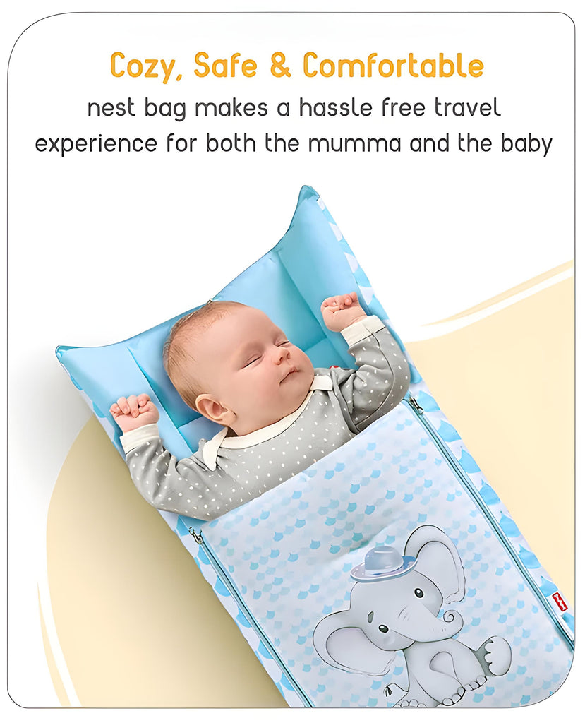 3 in 1 Baby Bed, Sleeping Bag & Carry Nest, Cotton Baby Bedding for New Born & Infant, Portable Bassinet, for Baby Carrying & Unisex Baby Sleeping Bed, 0 to 12M