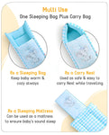 3 in 1 Baby Bed, Sleeping Bag & Carry Nest, Cotton Baby Bedding for New Born & Infant, Portable Bassinet, for Baby Carrying & Unisex Baby Sleeping Bed, 0 to 12M