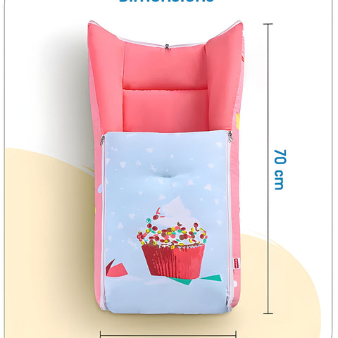 3 in 1 Baby Bed, Sleeping Bag & Carry Nest, Cotton Baby Bedding for New Born & Infant, Portable Bassinet, for Baby Carrying & Unisex Baby Sleeping Bed, 0 to 12M