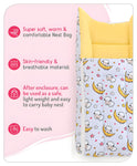 3 in 1 Baby Bed, Sleeping Bag & Carry Nest, Cotton Baby Bedding for New Born & Infant, Portable Bassinet, for Baby Carrying & Unisex Baby Sleeping Bed, 0 to 12M