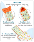 3 in 1 Baby Bed, Sleeping Bag & Carry Nest, Cotton Baby Bedding for New Born & Infant, Portable Bassinet, for Baby Carrying & Unisex Baby Sleeping Bed, 0 to 12M