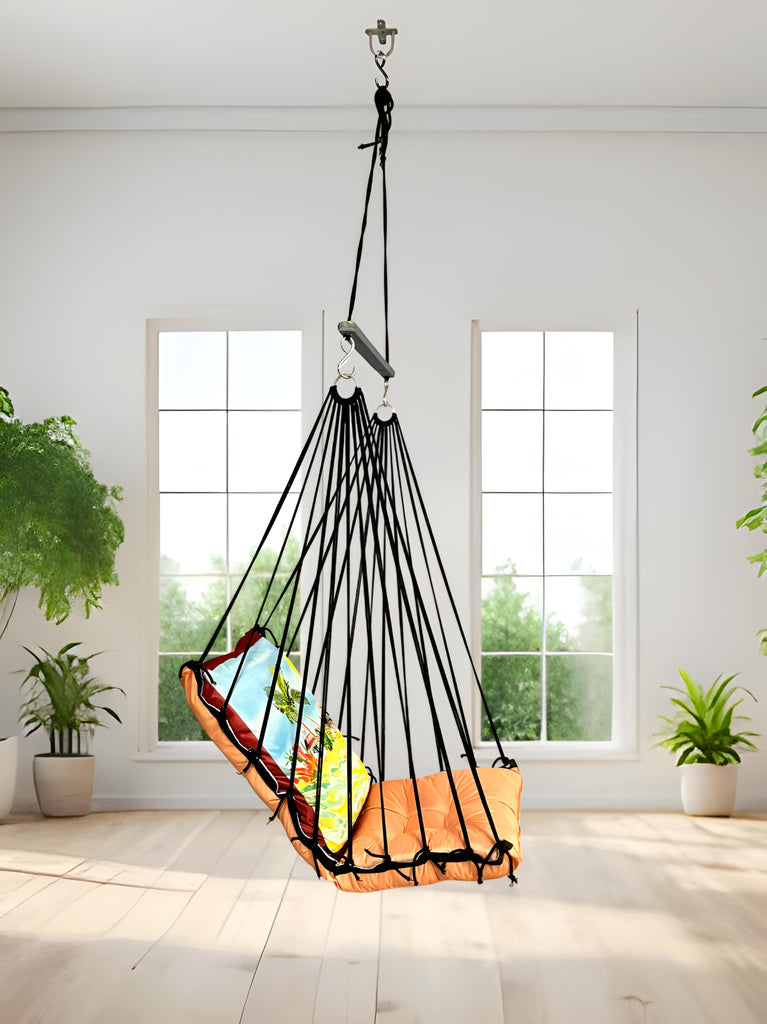 Beach Printed Cotton Garden Hammock Swing For Adult & Kids Hammock Hanging Jhula Indoor & Outdoor For Home | Hanging Chair For Balcony, With 150 Kgs Weight Capacity