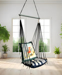 Blue Printed Cotton Garden Hammock Swing For Adult & Kids Hammock Hanging Jhula Indoor & Outdoor For Home | Hanging Chair For Balcony, With 150 Kgs Weight Capacity