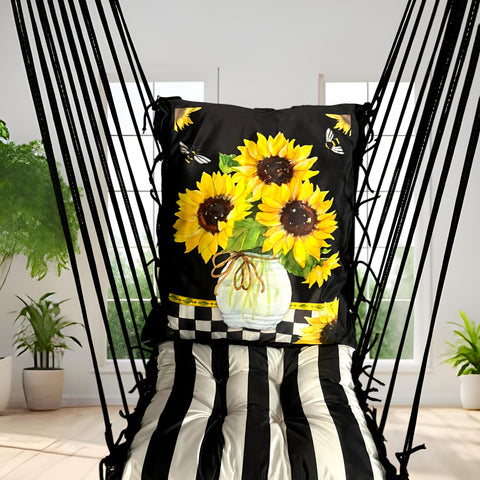 Flower Printed Cotton Garden Hammock Swing For Adult & Kids Hammock Hanging Jhula Indoor & Outdoor For Home | Hanging Chair For Balcony, With 150 Kgs Weight Capacity