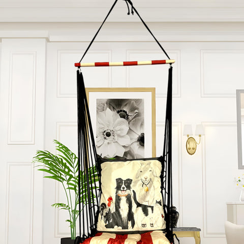 Animal Printed Cotton Garden Hammock Swing For Adult & Kids Hammock Hanging Jhula Indoor & Outdoor For Home | Hanging Chair For Balcony, With 150 Kgs Weight Capacity