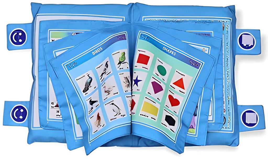 Blue Printed Velvet Learning Baby Pillow, Cushion, Toys, Soft Toys, Toddler Pillow, Kids Pillow for Baby Boy, Baby Girl Color