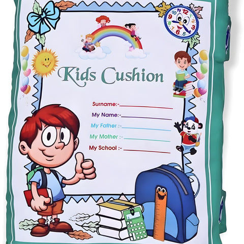 Grey Printed Velvet Learning Baby Pillow, Cushion, Toys, Soft Toys, Toddler Pillow, Kids Pillow for Baby Boy, Baby Girl Color