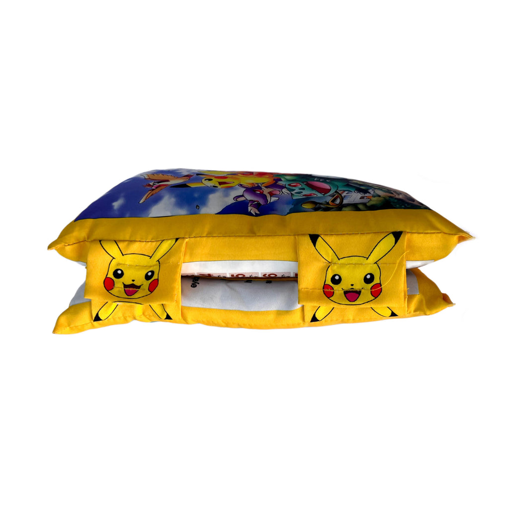 Pokemon Printed Velvet Learning Baby Pillow, Cushion, Toys, Soft Toys, Toddler Pillow, Kids Pillow for Baby Boy, Baby Girl Color