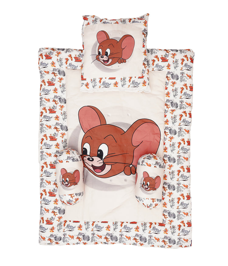 Red Jerry Baby Bedding Set with Cute Design, Cotton Sleeping Bag with Mattress and Pillow Portable Bassinet for Baby Carrying &Sleeping, 0-24 Months