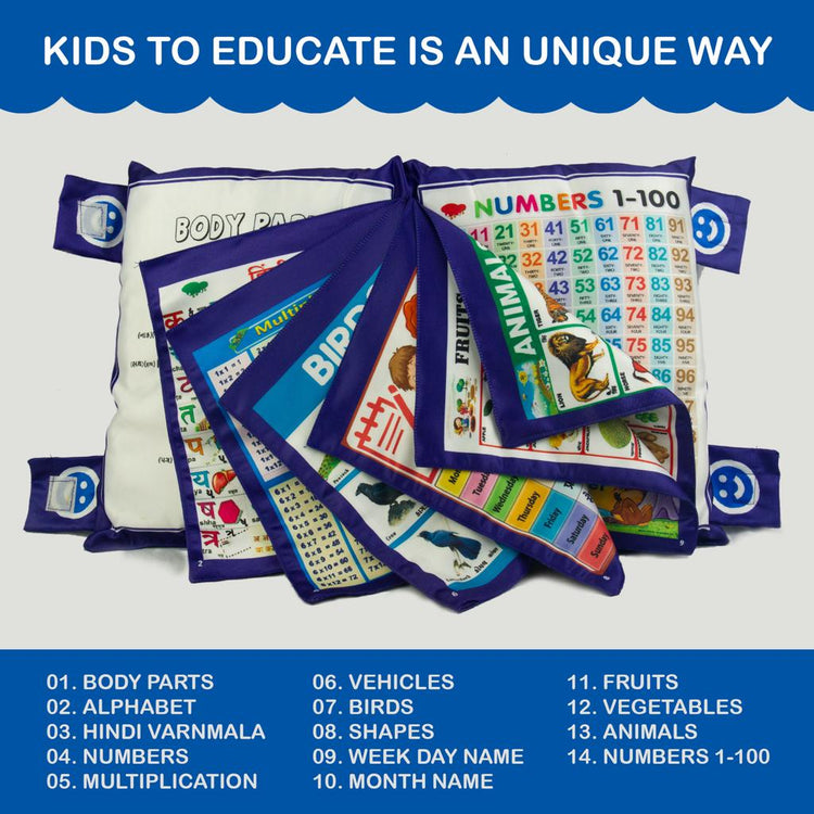 New Printed Velvet Learning Baby Pillow, Cushion, Toys, Soft Toys, Toddler Pillow, Kids Pillow for Baby Boy, Baby Girl Colour