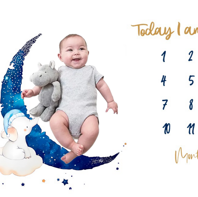 Monthly Milestone Blanket | 1 to 12 Months | Best for Newborn Boy & Girl, Multicolor, Cotton, Skin Friendly,