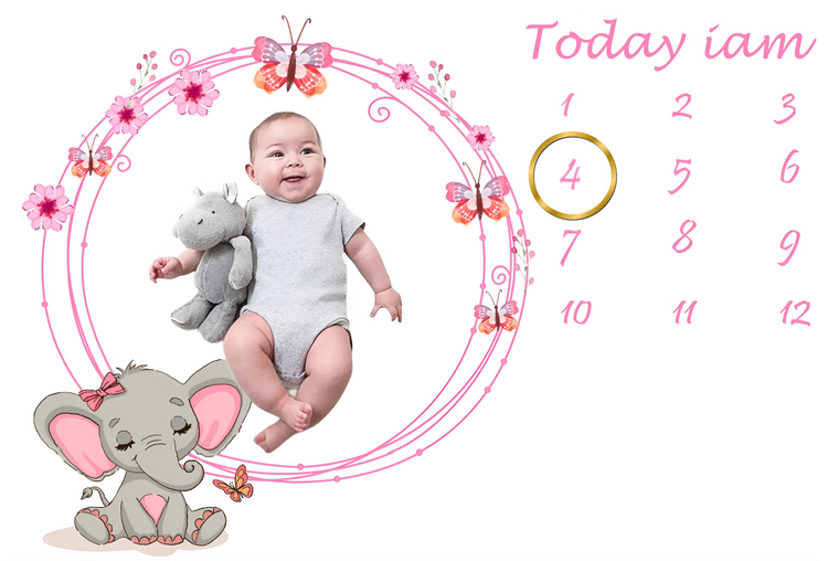 Monthly Milestone Blanket | 1 to 12 Months | Best for Newborn Boy & Girl, Multicolor, Cotton, Skin Friendly