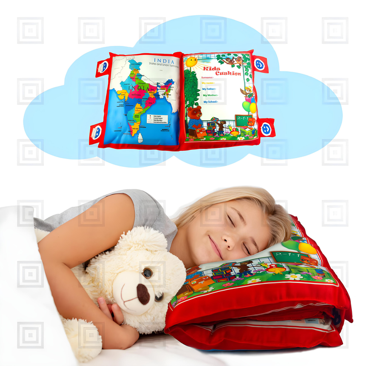 New Printed Velvet Learning Baby Pillow, Cushion, Toys, Soft Toys, Toddler Pillow, Kids Pillow for Baby Boy, Baby Girl Colour