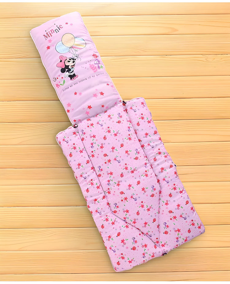 Little Minnie Printed 3 in 1 Baby Bed, Sleeping Bag & Carry Nest, Cotton Baby Bedding for New Born & Infant, Portable Bassinet, for Baby Carrying & Unisex Baby Sleeping Bed, 0 to 12M