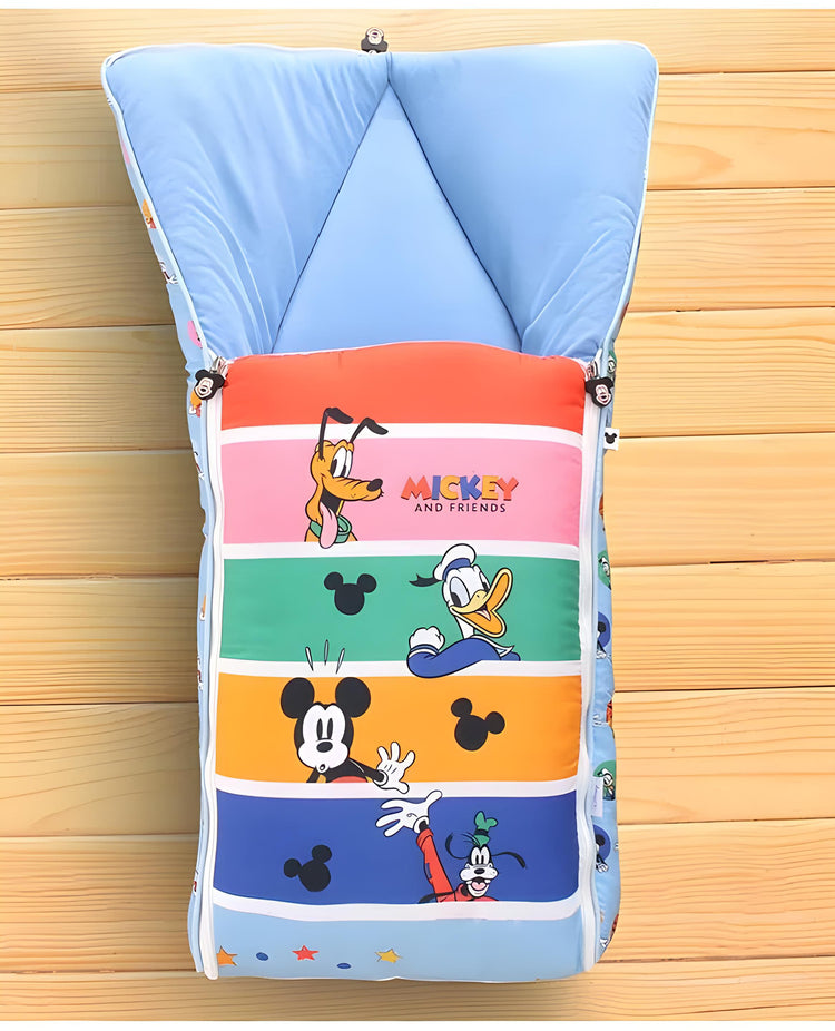 Micky Printed 3 in 1 Baby Bed, Sleeping Bag & Carry Nest, Cotton Baby Bedding for New Born & Infant, Portable Bassinet, for Baby Carrying & Unisex Baby Sleeping Bed, 0 to 12M