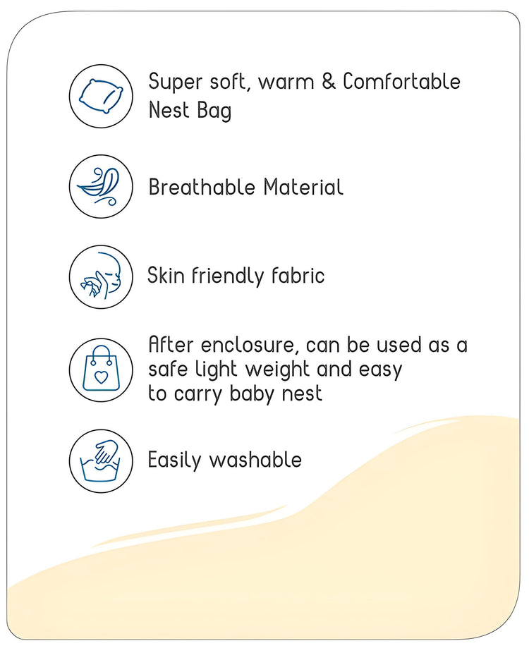 3 in 1 Baby Bed, Sleeping Bag & Carry Nest, Cotton Baby Bedding for New Born & Infant, Portable Bassinet, for Baby Carrying & Unisex Baby Sleeping Bed, 0 to 12M