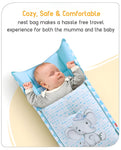 3 in 1 Baby Bed, Sleeping Bag & Carry Nest, Cotton Baby Bedding for New Born & Infant, Portable Bassinet, for Baby Carrying & Unisex Baby Sleeping Bed, 0 to 12M