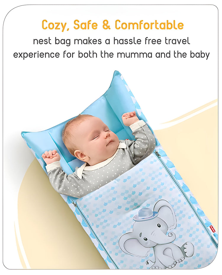 3 in 1 Baby Bed, Sleeping Bag & Carry Nest, Cotton Baby Bedding for New Born & Infant, Portable Bassinet, for Baby Carrying & Unisex Baby Sleeping Bed, 0 to 12M